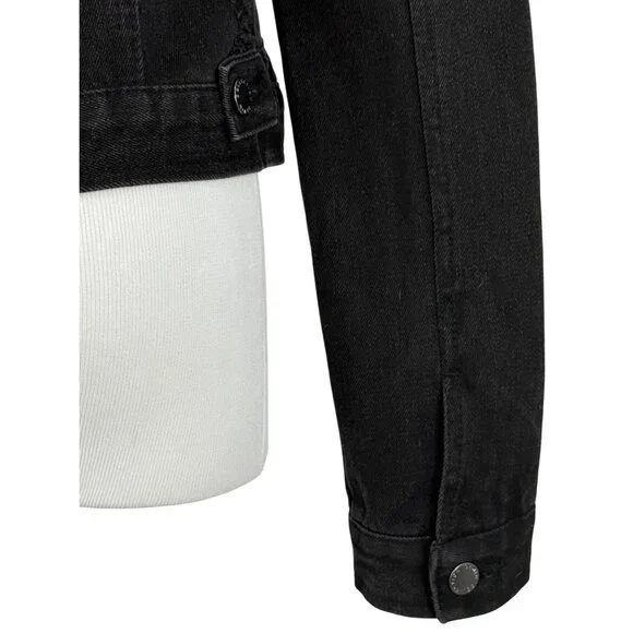 Cisono Black Distressed Button Front Jean Denim Jacket EMO Punk Steampunk Casual - Picture 3 of 10